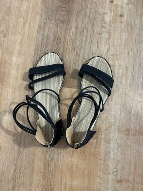 Women’s Black Strappy Flat Sandals